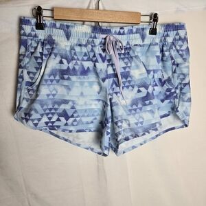 Columbia Womens Large Omni Shade Bogata Bay Blue Stretch Shorts 3"